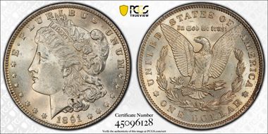 1891 $1 MS62