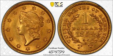 1854 G$1 Type 1 MS62