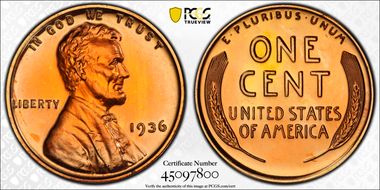 1936 1C Brilliant PR66RD