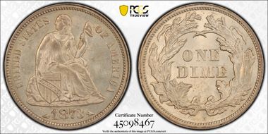 1873 10C Arrows MS64
