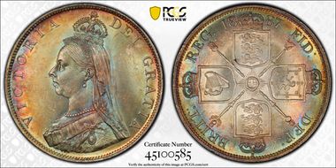 1887 Dbl Fl S-3922 Roman 1 MS65+