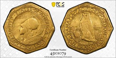 1915-S $50 Panama-Pacific, Octagonal N1