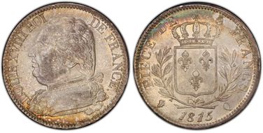 1815-Q 5 Fr Gad-591 F-308 Louis XVIII N1