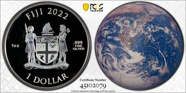2022 $1 Earth - Blue Marble PR70DCAM