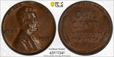 1955 1C Doubled Die Obverse AU55BN