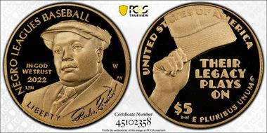 2022-W $5 Negro Leagues Baseball Official US Three-Coin PR Set First Strike PR70DCAM