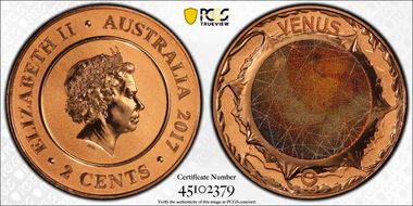 2017 2C Planetary Coins Venus Colorized MS70RD