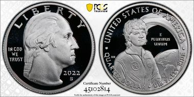 2022-S 25C Dr. Sally Ride-Silver PR70DCAM