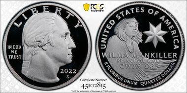 2022-S 25C Wilma Mankiller-Silver PR70DCAM