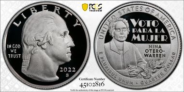 2022-S 25C Nina Otero-Warren-Silver PR70DCAM