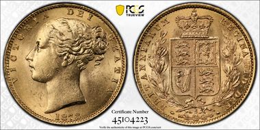 1873-S Sov S-3855 Shield MS62