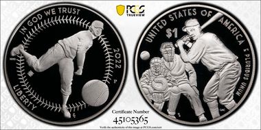 2022-P $1 Negro Leagues Baseball w/100 Privy First Strike PR70DCAM