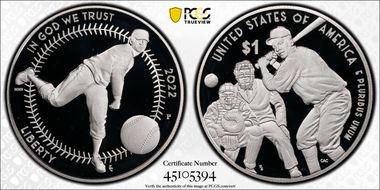 2022-P $1 Negro Leagues Baseball First Strike PR70DCAM