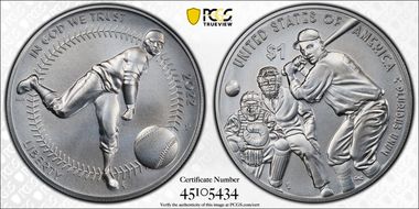 2022-P $1 Negro Leagues Baseball First Strike MS70