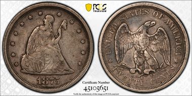 1875-S 20C VF25