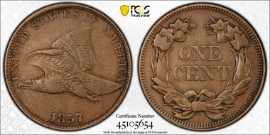 1857 1C Flying Eagle VF30