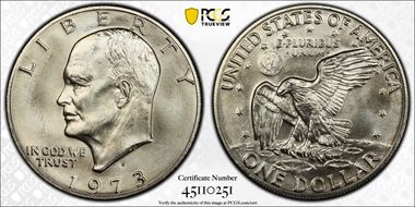1973-S $1 Silver MS67