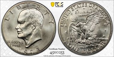1973-S $1 Silver MS67
