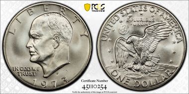 1973-S $1 Silver MS67