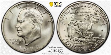 1972-S $1 Silver MS68