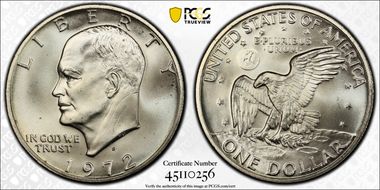 1972-S $1 Silver MS67
