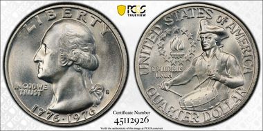 1976-S 25C Silver MS66