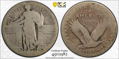 1917-D 25C Type 1 FR2