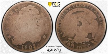 1807 50C Capped Bust, Small Stars FR2