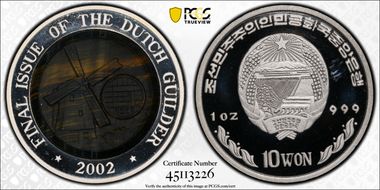 2002 10 Won Dutch Guilder PR67DCAM