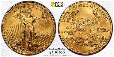 2002 $25 Gold Eagle MS68