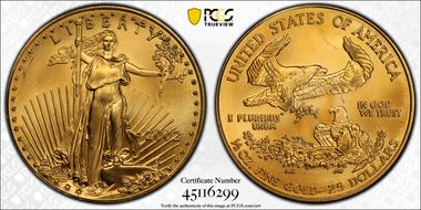 2002 $25 Gold Eagle MS68