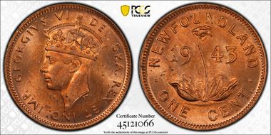 1943-C 1C MS64RD