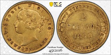 1870 $2 D-2 No Dot After NFLD AU53