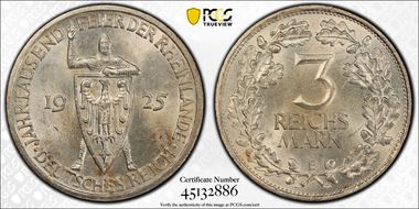 1925-E 3 Mk 1000 Years J-321 MS63