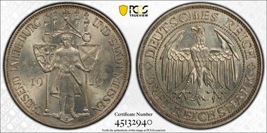 1929-E 3 Mk Meissen J-338 MS63