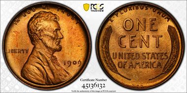 1909 VDB 1C MS65+ RD