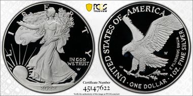 2022-W  $1 Silver Eagle Congratulations Set First Strike PR69DCAM