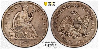 1861-O 50C CSA Obverse VF30