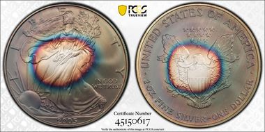 2005 $1 Silver Eagle MS69