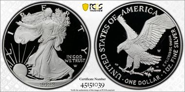 2022-W  $1 Silver Eagle First Strike PR70DCAM