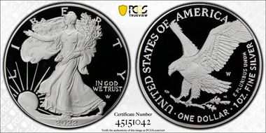 2022-W  $1 Silver Eagle First Strike PR70DCAM