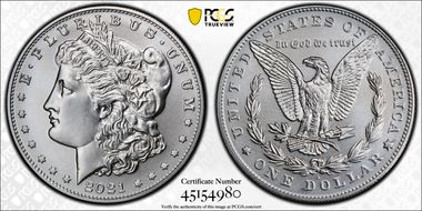 2021-D $1 Morgan Dollar 100th Anniversary MS68