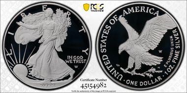 2022-W  $1 Silver Eagle First Strike PR70DCAM