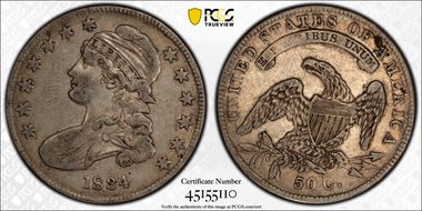 1834 50C O-114 Sm Date, Sm Letters VF35