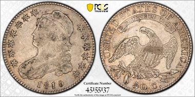 1819 50C Overton 107a AU50