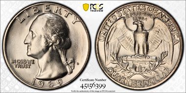 1969-D 25C MS66