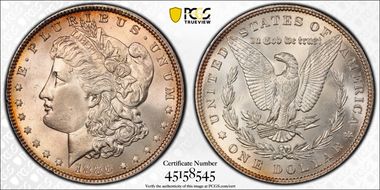 1886 $1 VAM 1C, 3+2 Clash MS64