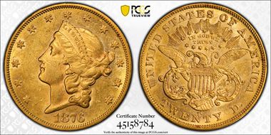 1876-CC $20 AU58