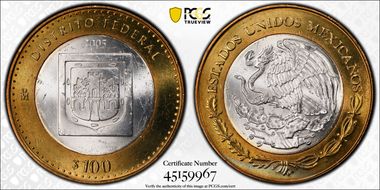 2005-Mo 100 P Distrito Federal MS64
