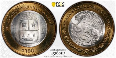 2004-Mo 100 P Quintana Roo MS67